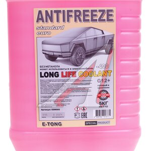 Изображение 2, ESR005 Антифриз красный -40C 5кг e-tong G12+ EURO STANDARD