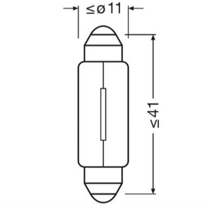 Изображение 7, 6411 Лампа 12V C10W SV8.5-8 41мм OSRAM