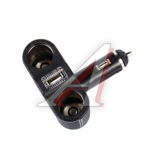 Изображение 3, NO.1646 Разветвитель прикуривателя 2-х гнездовой 12-24V 1USB OLESSON