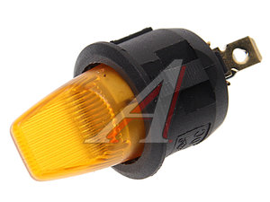 Изображение 1, 36-2592 Выключатель клавиша 12V 16A круглый желтый с подсветкой REXANT