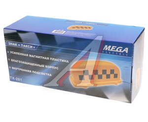 Изображение 4, TX-201 Знак TAXI магнитный с подсветкой 12V желтый MEGA ELECTRIC