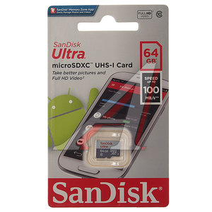 Изображение 1, SDSQUNR-064G-GN3MN Карта памяти 64GB MicroSD class 10 SANDISK