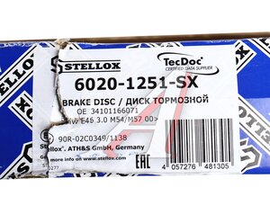 Изображение 7, 6020-1251-SX Диск тормозной BMW 3 (E46) передний (1шт.) STELLOX