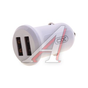 Изображение 1, CC67 White Устройство зарядное в прикуриватель 2USB 12V белое XO