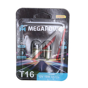 Изображение 1, 370-33-061 Лампа 12V R10W BA15s блистер (2шт.) Standart MEGAPOWER