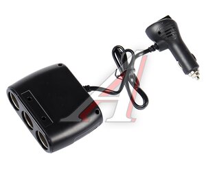 Изображение 2, NO.1679 Разветвитель прикуривателя 3-х гнездовой 12-24V 2USB OLESSON