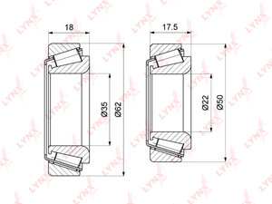Изображение 5, WB1282 Подшипник ступицы MERCEDES C (W203, W204) (00-) передней LYNX