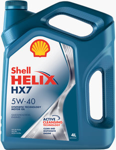 Изображение 2, 550051497 Масло моторное HELIX HX-7 5W40 A3/B4/SN п/синт.4л SHELL