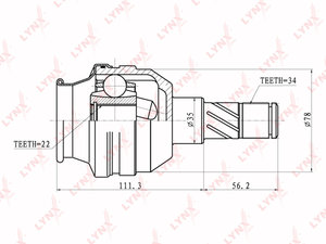 Изображение 1, CI1810 ШРУС внутренний DAEWOO Nexia (95-08) CHEVROLET Lanos (05-) комплект LYNX