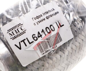Изображение 2, VTL64100 IL Гофра глушителя 64x100 трехслойная interlock нержавеющая сталь МЗГС