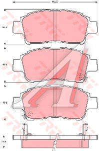 Изображение 4, GDB3218 Колодки тормозные TOYOTA Yaris (1.0-1.3) (99-03) передние (4шт.) TRW