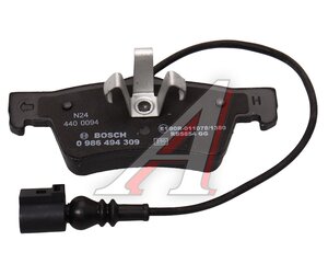 Изображение 5, 0986494309 Колодки тормозные VW Touareg, T5 задние (с датчиком) (4шт.) BOSCH