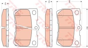 Изображение 2, GDB3399 Колодки тормозные LEXUS GS, IS (05-) задние (4шт.) TRW