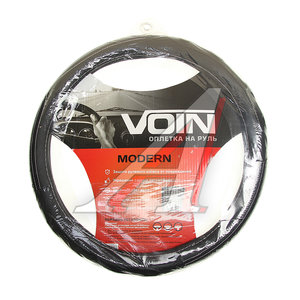 Изображение 1, OPLV0301 Оплетка руля (M) 37-39см черная экокожа Modern VOIN