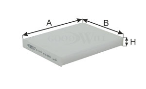 Изображение 2, AG717CF Фильтр воздушный салона KIA Soul (13-) (1.6) GOODWILL