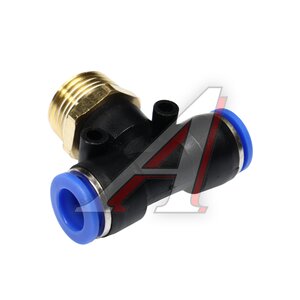 Изображение 1, ER-SPB10-04 Соединитель трубки ПВХ, полиамид d=10мм (наружная резьба) 1/2" тройник пластик ЭВРИКА