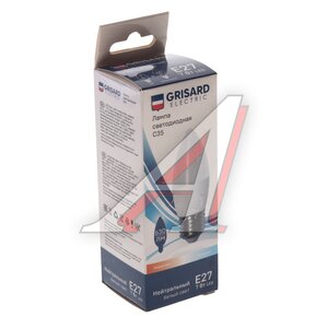Изображение 3, GRE-002-0042 Лампа светодиодная E27 C35 7W (60W) 220V теплый GRISARD ELECTRIC