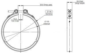 Изображение 3, 68858 Хомут глушителя SCANIA (d=127) (нерж.) DINEX