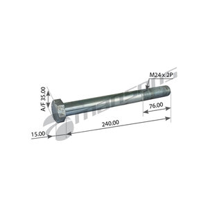 Изображение 1, 700.510 Болт BPW амортизатора полуприцепа (М24х3.0х240) MANSONS
