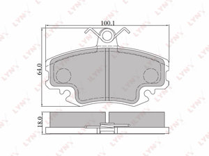 Изображение 1, BD6301 Колодки тормозные RENAULT Logan (07-), Megane (96-03) передние (4шт.) LYNX