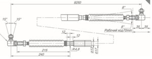 Изображение 2, 530-1703008-20 Трос привода КПП НЕФАЗ L=9250мм ROSTAR