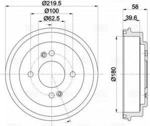 Изображение 1, TF051334 Барабан тормозной KIA Picanto (04-) задний (без АБС) (1шт.) TRIALLI