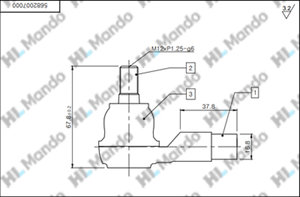 Изображение 4, DSA020509 Наконечник рулевой тяги KIA Picanto (04-) левый/правый (1шт.) MANDO