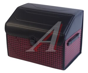 Изображение 1, ZUM820M  Органайзер в багажник 40х30х30см 3D экокожа черно-бордовый PREMIER