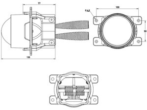 Изображение 3, FL44K55F Линза светодиодная (2шт.) LED MTF