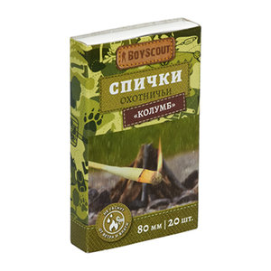 Изображение 2, 61033 Спички охотничьи 80мм 20шт. Колумб BOYSCOUT