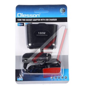 Изображение 4, NO.1645 Разветвитель прикуривателя 2-х гнездовой 12-24V 1USB OLESSON
