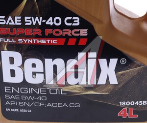Изображение 3, 180045B Масло моторное SELECT SP-X 5W40 синт.4л BENDIX