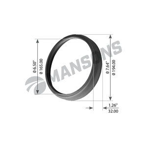 Изображение 1, 900.029 Кольцо VOLVO F12 ступицы уплотнительное пластик (168x188/192.5x30) MANSONS
