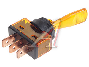 Изображение 2, ПП-405Ж Выключатель тумблер 2-х позиционный 3-х контактный желтый с подсветкой