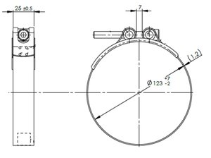 Изображение 5, 99227 Хомут глушителя DAF (d=123) (нерж.) DINEX