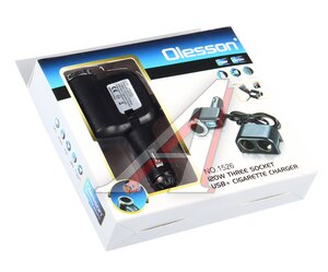 Изображение 3, NO.1526 Разветвитель прикуривателя 3-х гнездовой 12-24V 1USB OLESSON
