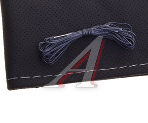 Изображение 3, 31371 Оплетка руля (M) 37-39см черно-серая кожа сшивная Dakar CARFASHION