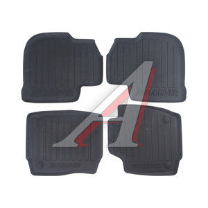 Изображение 1, ADRAVG002 (55-05-114) Коврик салона SKODA Rapid (14-) резина черный (4 предм.) AVTODRIVER
