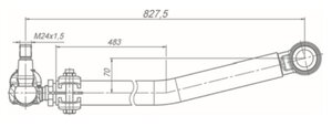Изображение 2, 4Э6522-3414010-11 Тяга рулевая КАМАЗ-6522 продольная ROSTAR