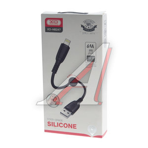 Изображение 2, NB247 black Кабель iPhone (5-) 6A 0.25м черный XO