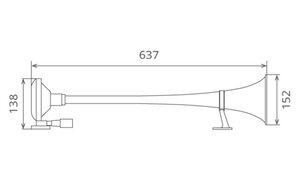 Изображение 5, 82MH12.100.01K Сигнал звуковой 12V воздушный 1-о рожковый хром SEGER