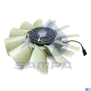 Изображение 4, 051.021-01 Вискомуфта DAF XF105, CF85 привода вентилятора (с крыльчаткой) SAMPA