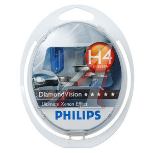 Изображение 1, 12342DVS2 Лампа 12V H4 60/55W P43t 5000K бокс (2шт.) Diamond Vision PHILIPS