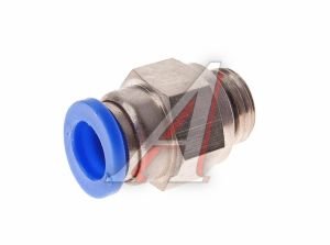 Изображение 1, PC M12x1.25 d=8 Соединитель трубки ПВХ, полиамид d=8мм (наружная резьба) М12х1.25 прямой металлический