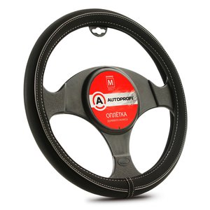 Изображение 1, AP-2020 BK/GY (M) Оплетка руля (M) 37-39см черно-серая нубук AUTOPROFI