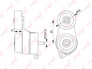 Изображение 2, PT3168 Натяжитель приводного ремня CHEVROLET Cruze (09-) (1.6), Lacetti (03-) LYNX