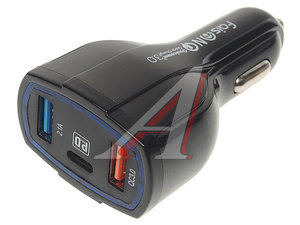Изображение 1, A12 Ship black Устройство зарядное в прикуриватель 2USB 12V FAISON