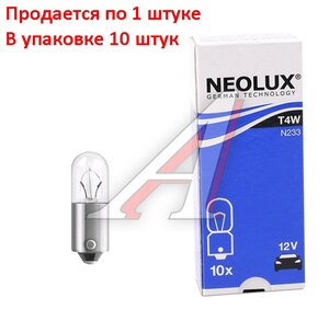 Изображение 2, N233 Лампа 12V T4W BA9s 35лм Standard NEOLUX