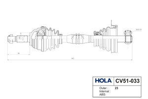 Изображение 4, CV51-033 Привод RENAULT Logan (04-) колеса переднего левый в сборе HOLA