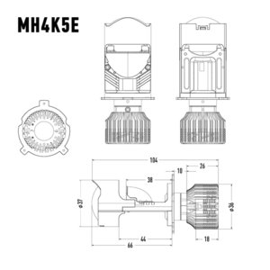 Изображение 6, MH4K5E Лампа светодиодная 12V/24V H4 P43t линза бокс (2шт.) MTF